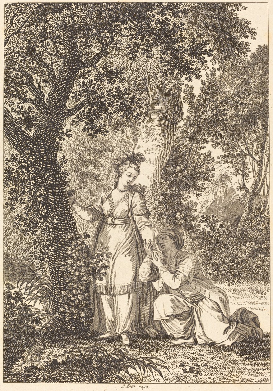 La fiancee du roi de Garbe: The tree 作者 让奥诺雷·弗拉戈纳尔 (Jean Honoré Fragonard) 之后的 Louis Petit