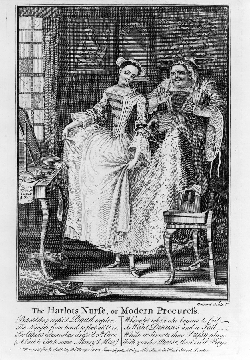 Harlots Nurse或Modern Procuress，pub。 1750年（bw雕刻） 作者 路易·菲利普·博塔德