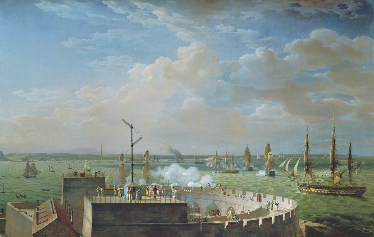 瑟堡港，1822年 作者 路易·菲利普·克雷潘