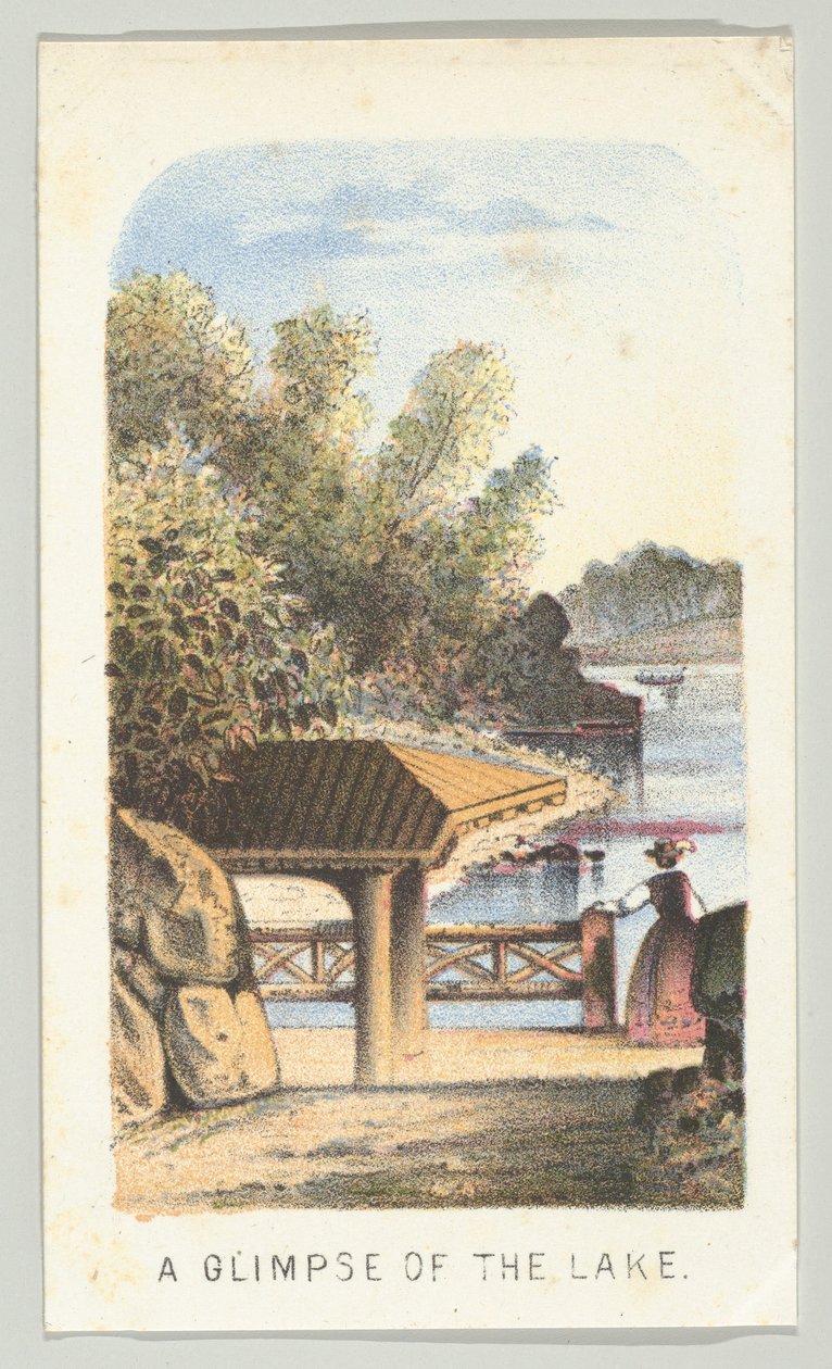 湖面一瞥》，选自《纽约中央公园的风景》系列，第2部分，1864年。 作者 路易斯·普朗