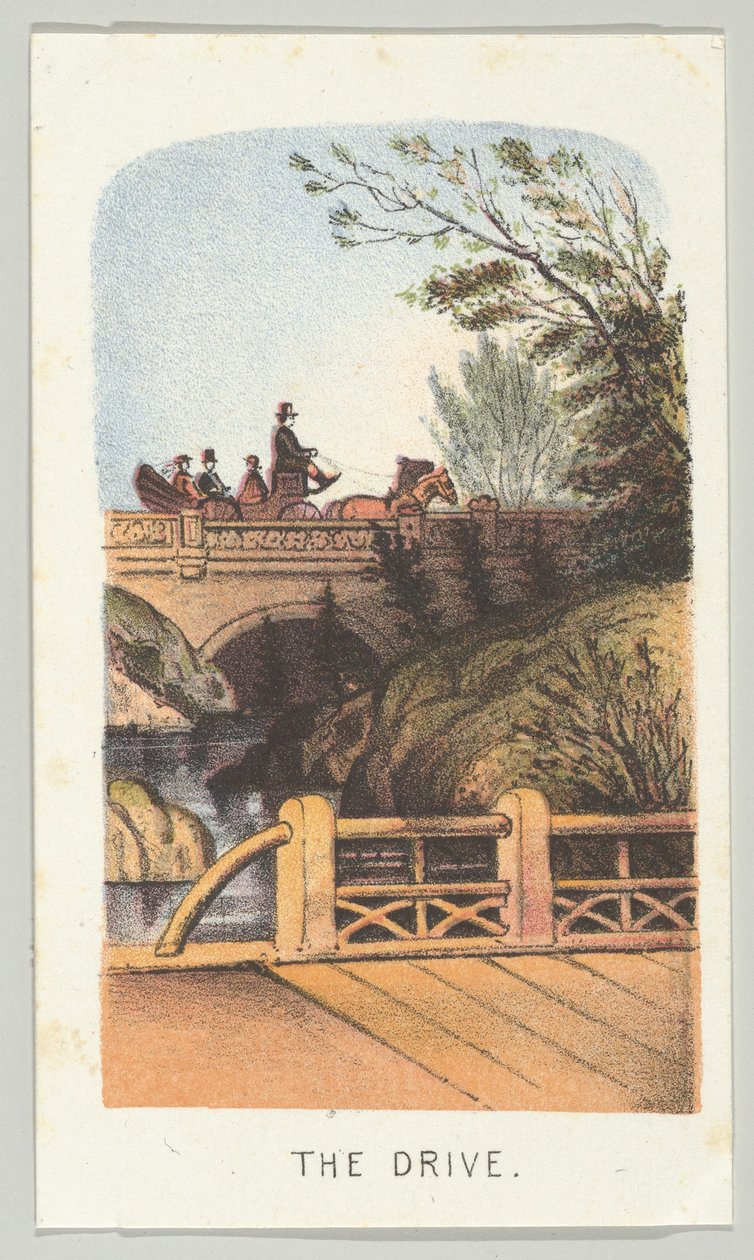 驱动器，出自《纽约中央公园的风景》系列，第2部分，1864年。 作者 路易斯·普朗