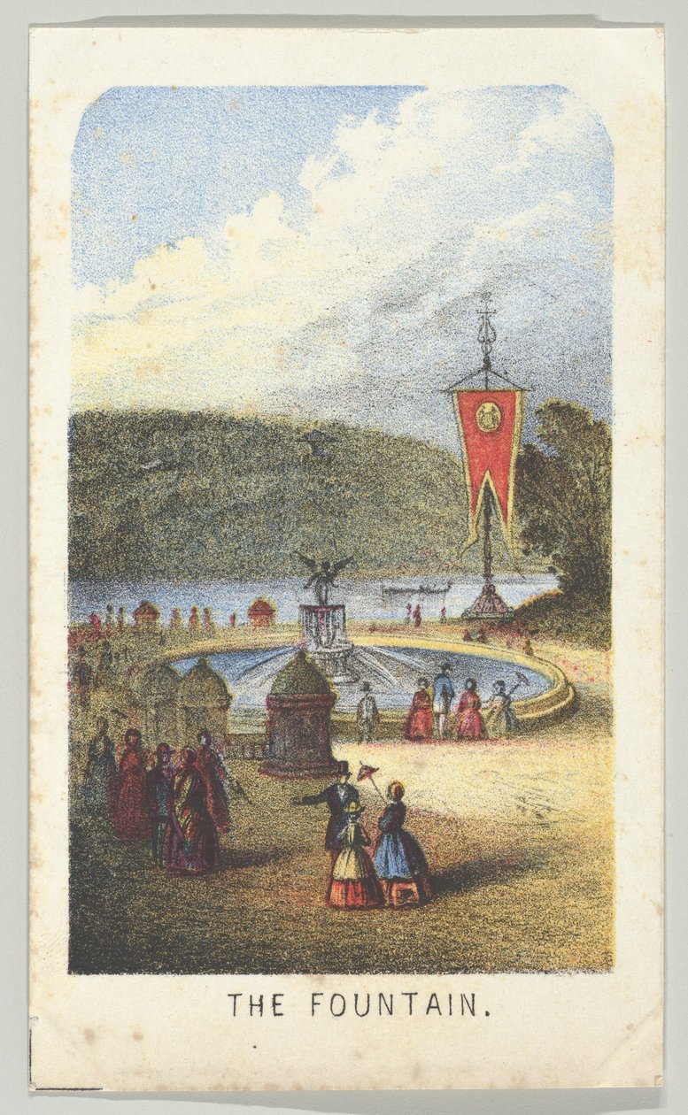 喷泉》，出自《纽约中央公园的风景》系列，第3部分，1864年。 作者 路易斯·普朗