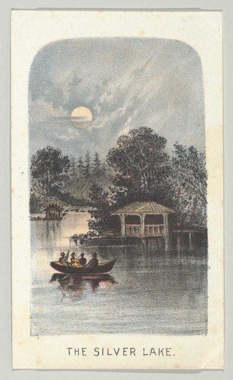 银湖》，出自《纽约中央公园风景》系列，第2部分，1864年。 作者 路易斯·普朗