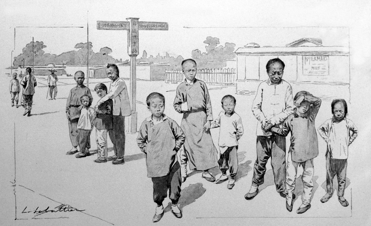 中国的西伯利亚铁路站。1913. 作者 路易斯·雷米·萨巴蒂埃