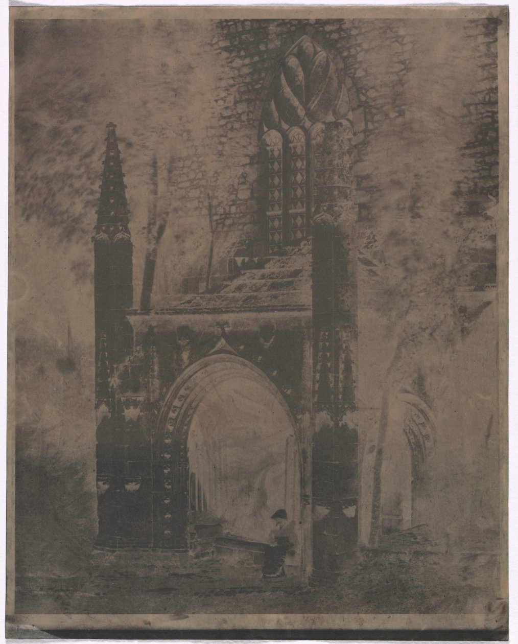 圣母院喷泉在圣布里厄，布列塔尼，c。 1853年。 作者 路易斯·雷米·罗伯特