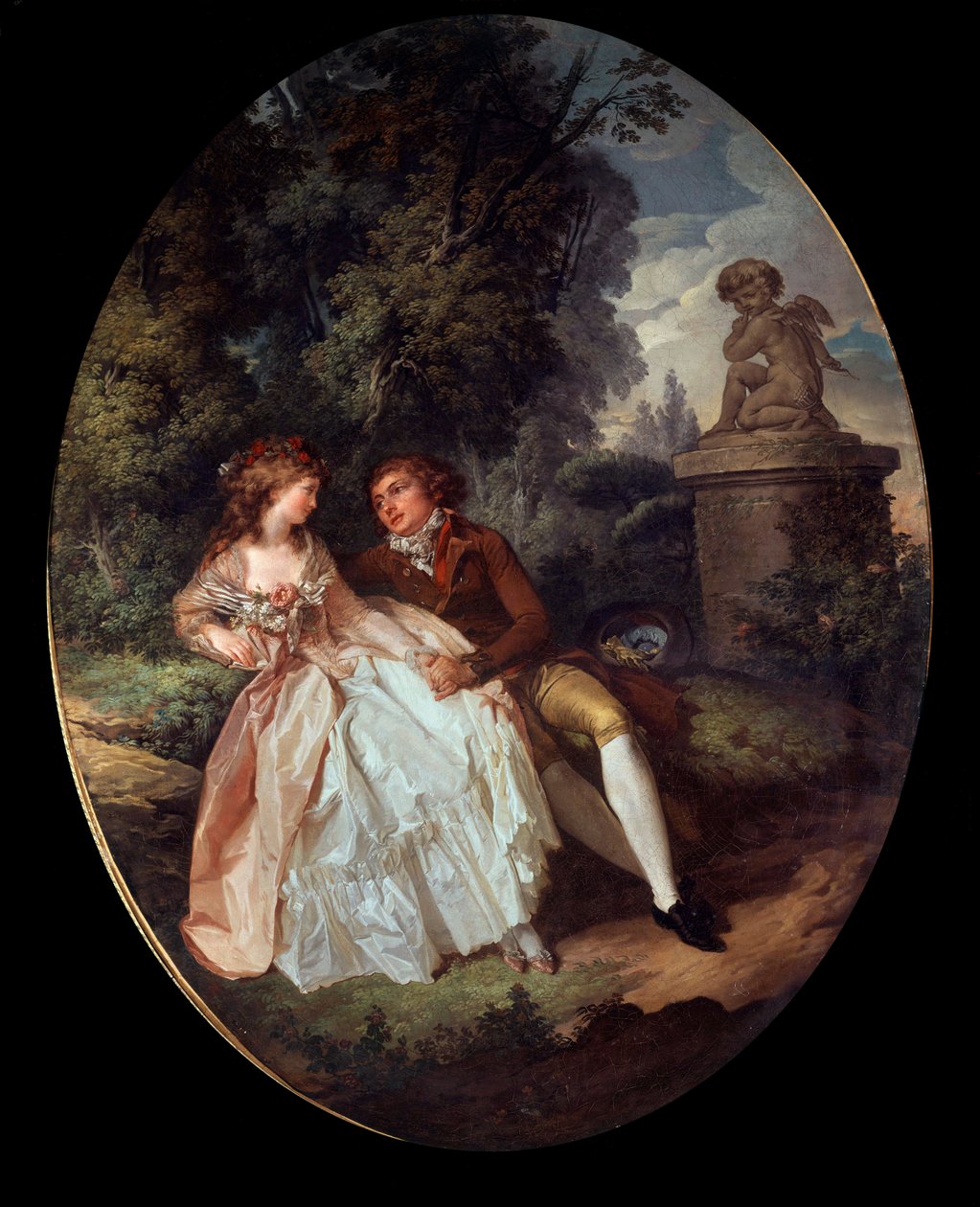 Galante Scene (with Cupid) Painting by Louis Trinquesse (1746-1800) 18th century Tours, Musee des Beaux Arts 作者 路易斯·罗兰·特林克斯