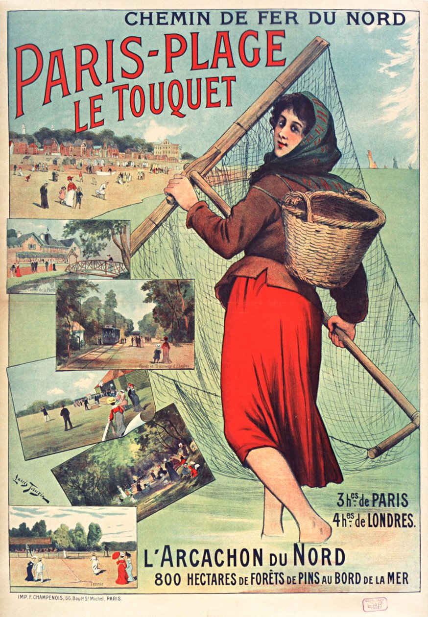 Le Touquet-Paris-Plage，约1900-1910。 作者 路易·陶金