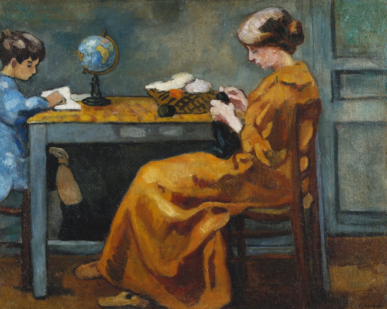 放学后; 学院后，c。 1916 年（布面油画） 作者 路易斯·瓦尔塔特