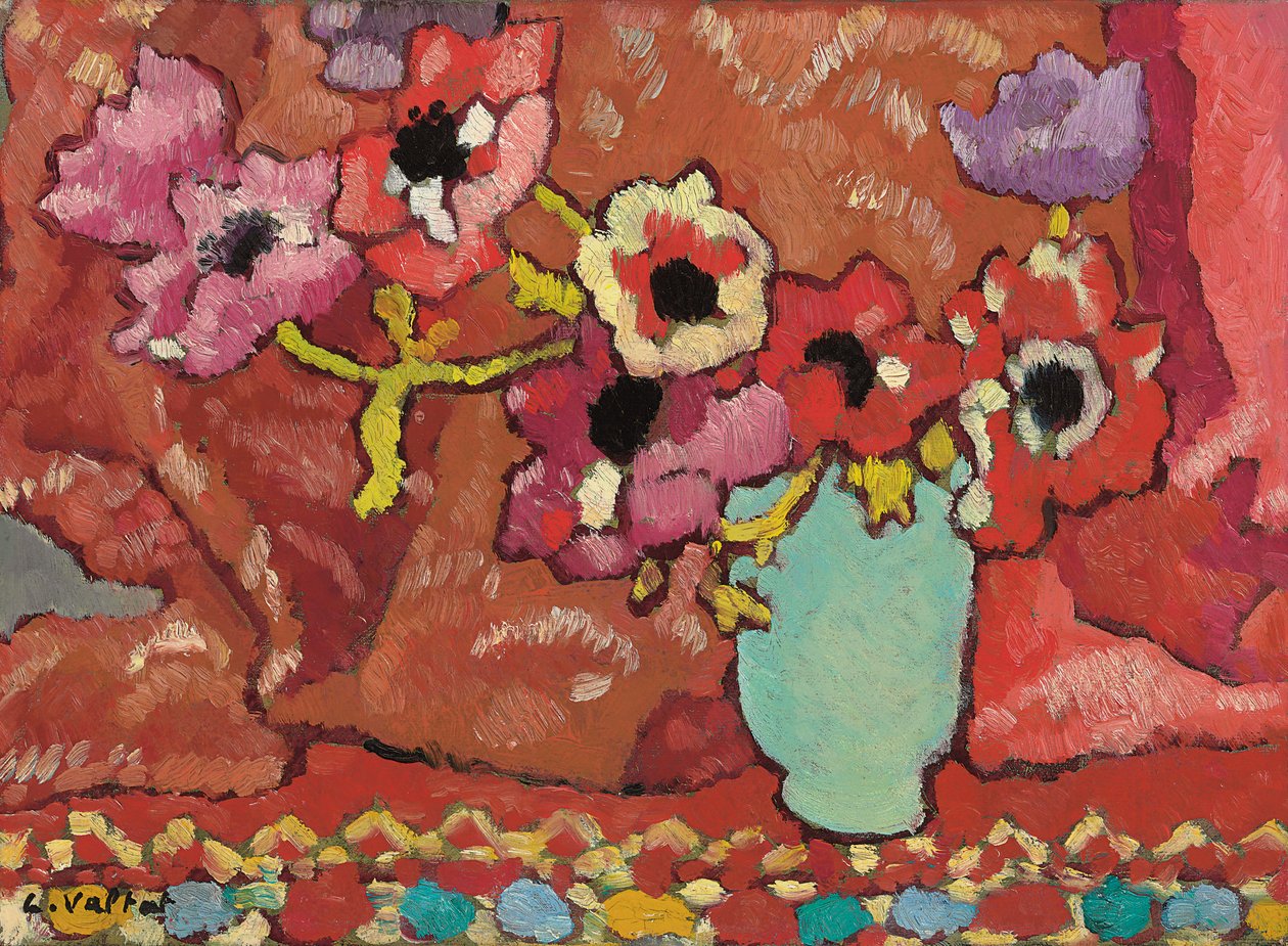 Anemones in Green Pitcher; Anemones au pichet vert, c.1940 (oil on canvas) 作者 路易斯·瓦尔塔特