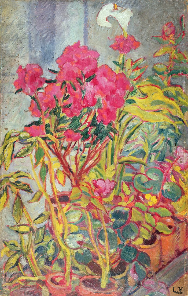 杜鹃花，约 1918 年（木板油画） 作者 路易斯·瓦尔塔特