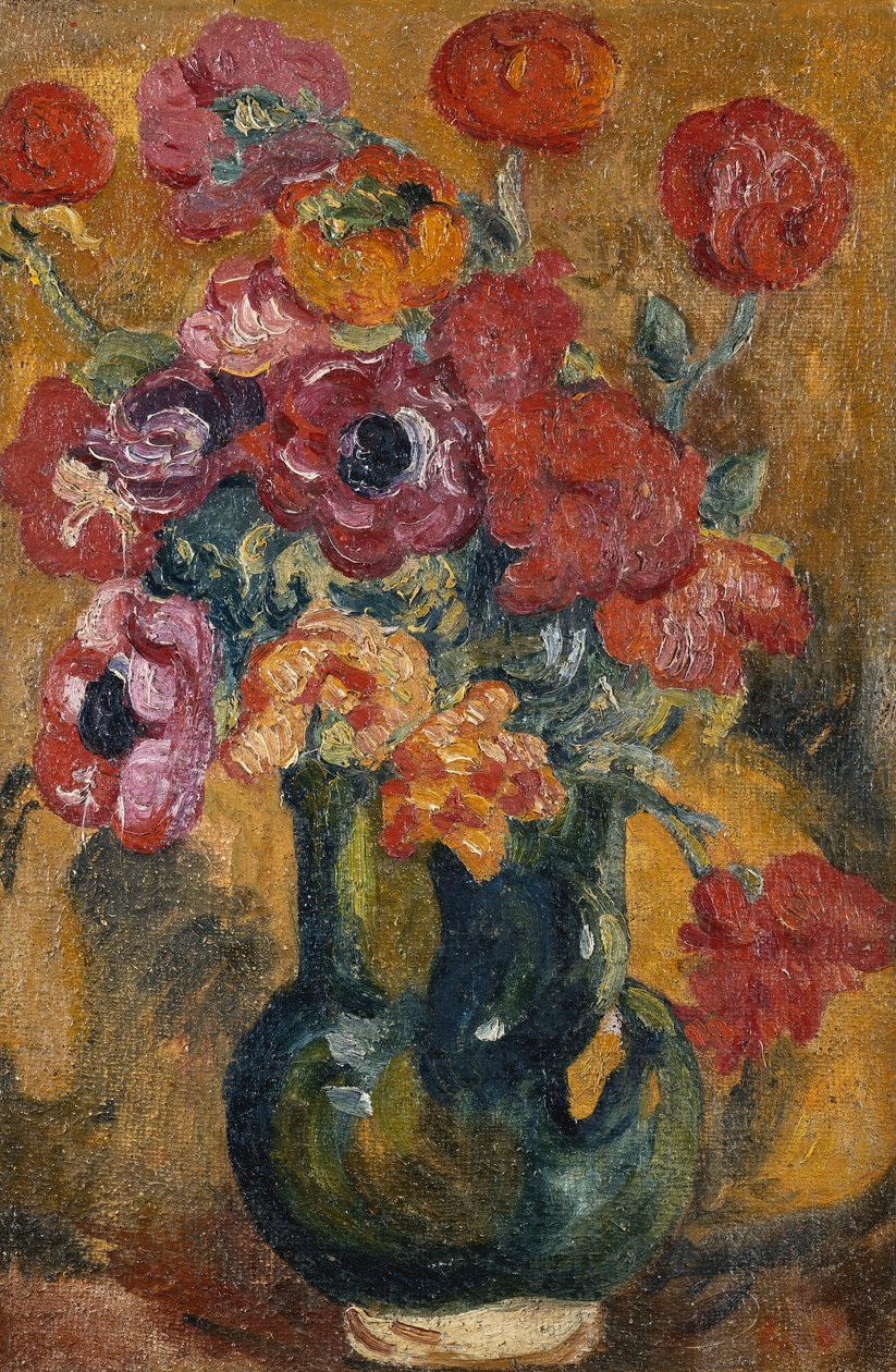 海葵花束，约 1906-1908 年（布面油画） 作者 路易斯·瓦尔塔特