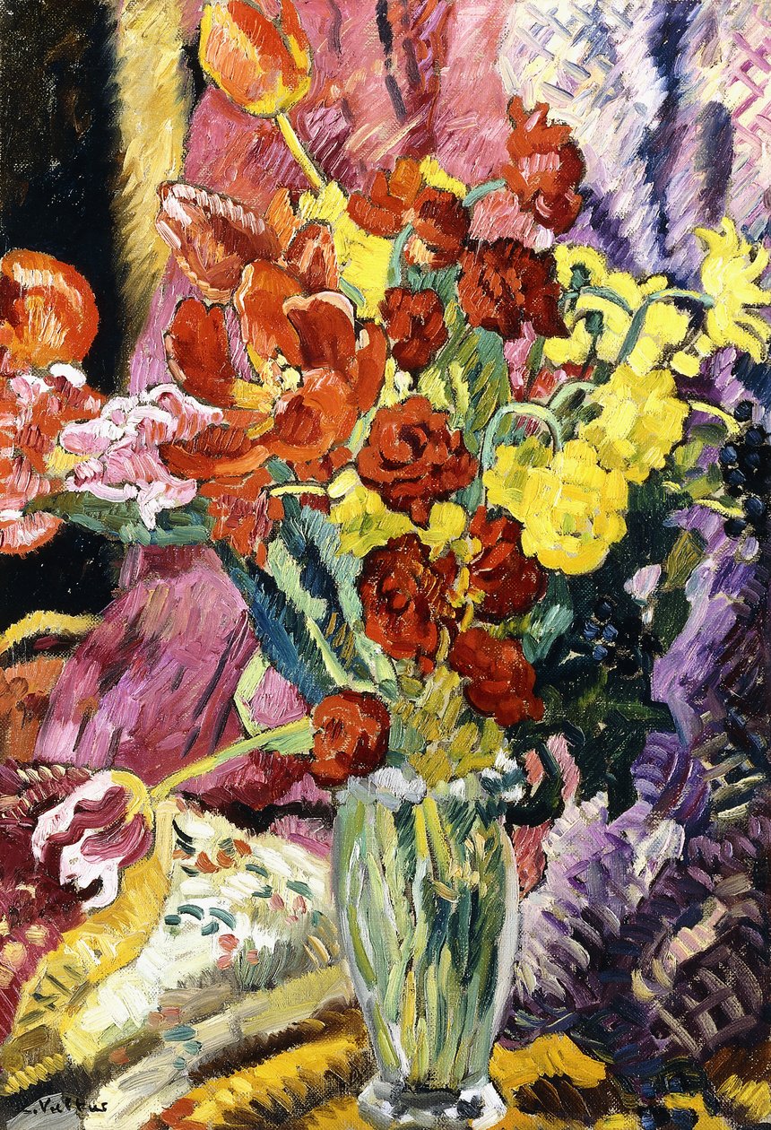 花束，c.1930（布面油画） 作者 路易斯·瓦尔塔特