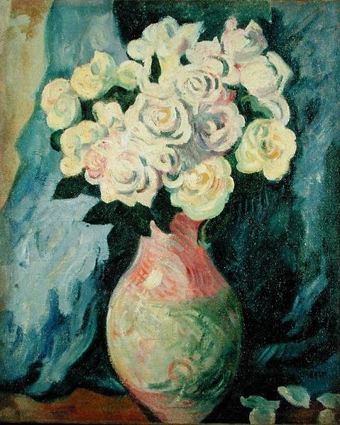 花（布面油画） 作者 路易斯·瓦尔塔特