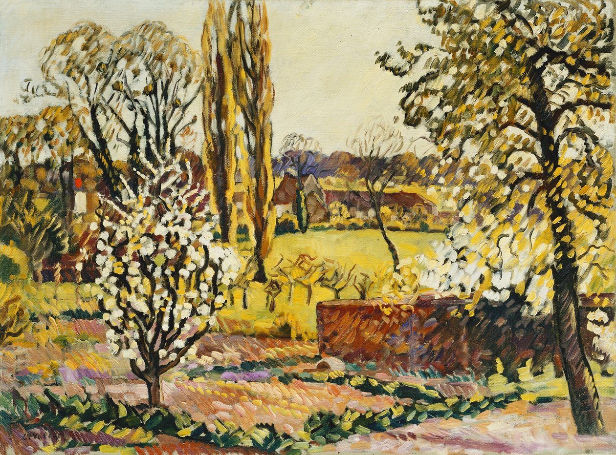 舒瓦塞尔的风景； 舒瓦塞尔风景，c.1914（布面油画） 作者 路易斯·瓦尔塔特
