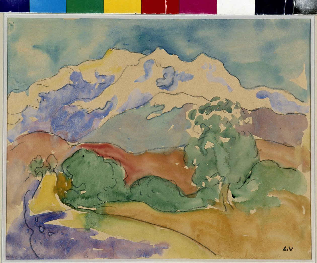 圣维克多尔山（水彩画） 作者 路易斯·瓦尔塔特