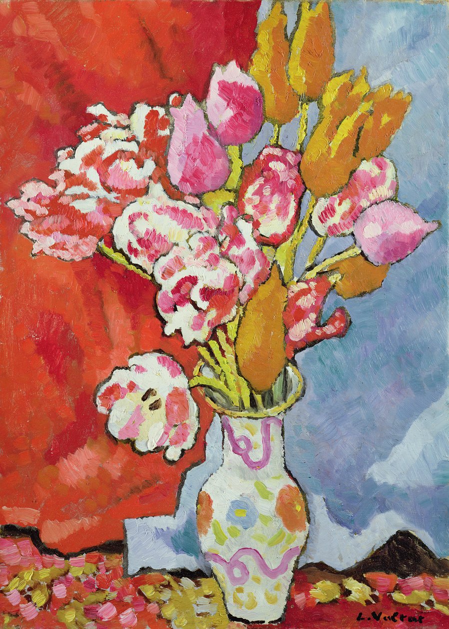 郁金香，c.1935（布面油画） 作者 路易斯·瓦尔塔特