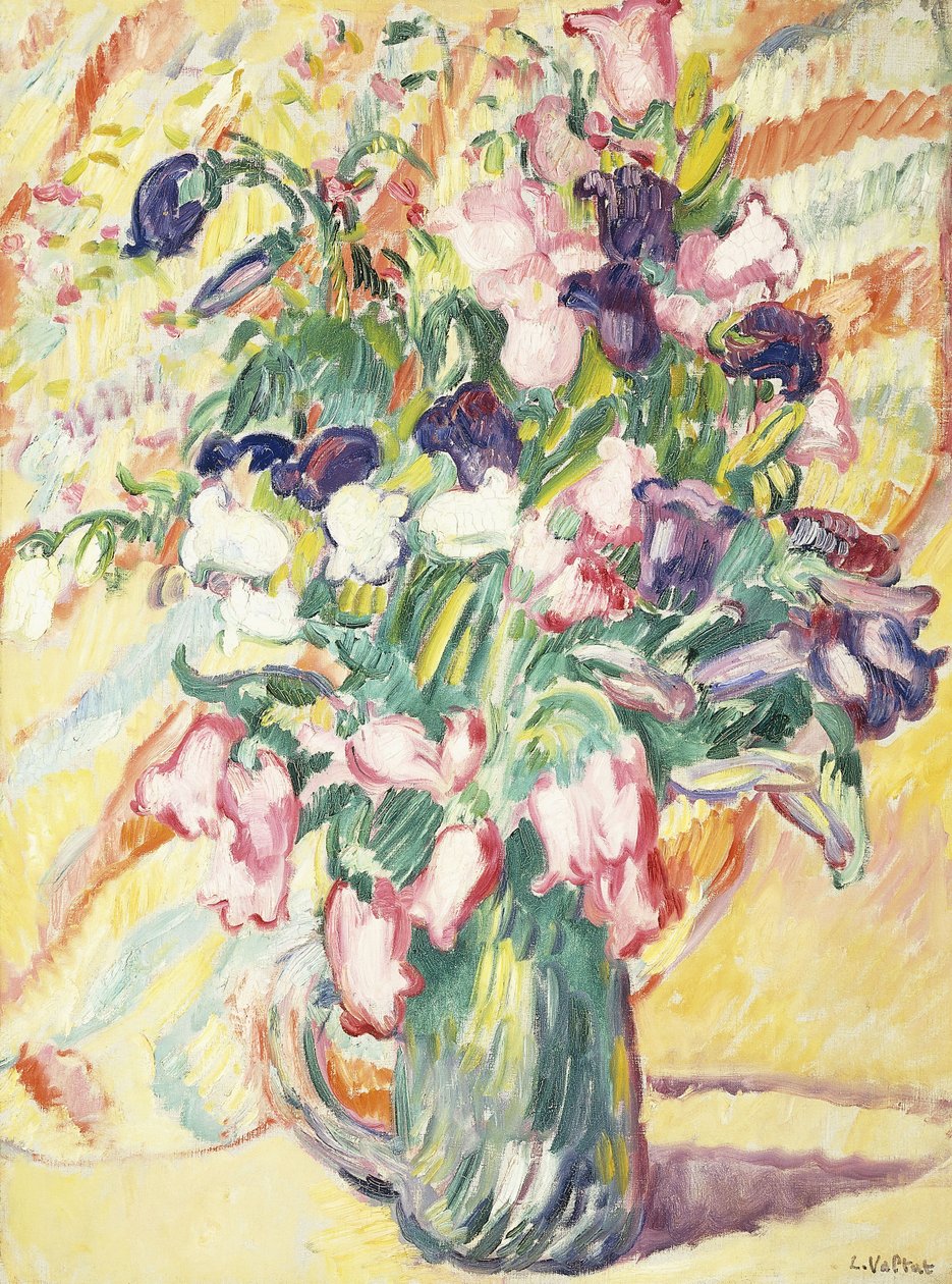花瓶； 花瓶里的花 作者 路易斯·瓦尔塔特