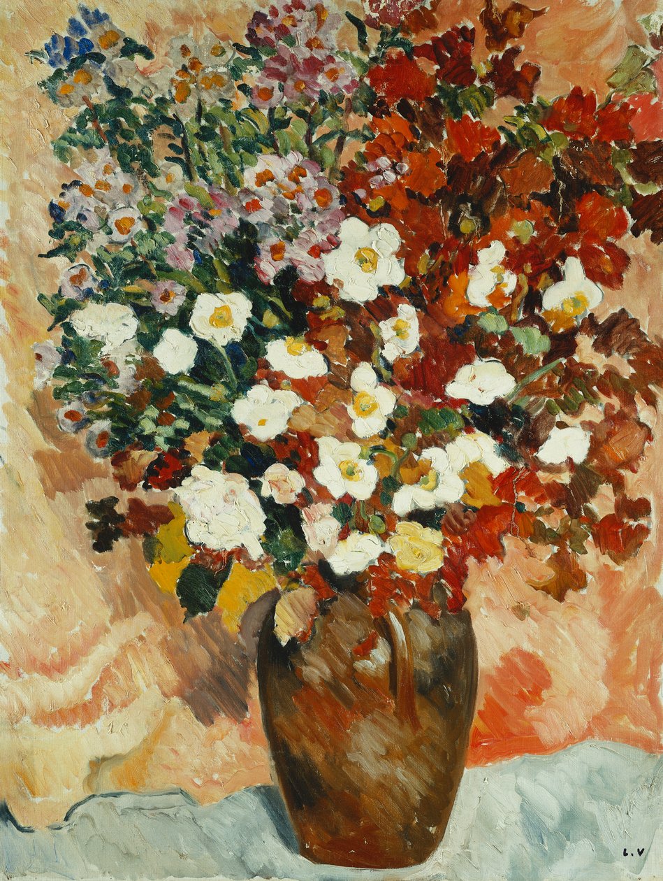 花瓶； 花瓶，c.1929（布面油画） 作者 路易斯·瓦尔塔特