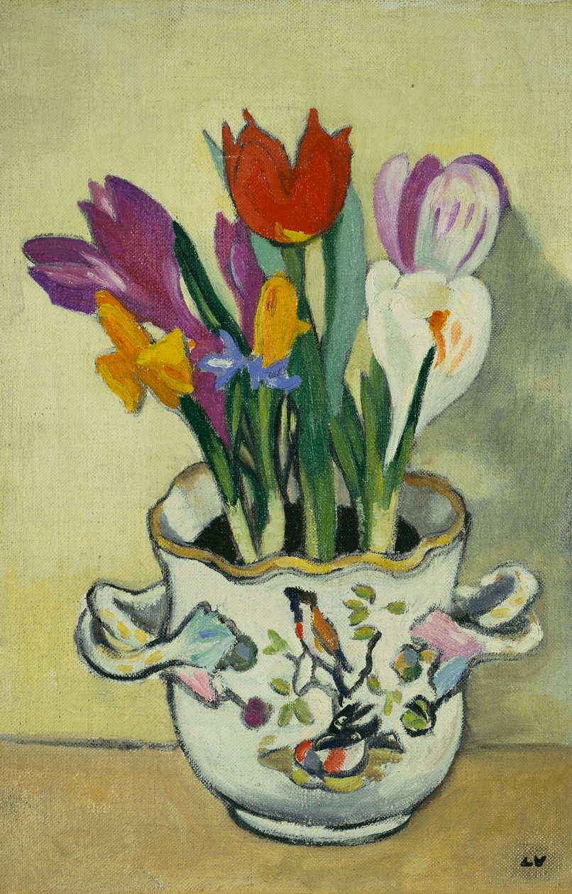 花瓶，c.1920（布面油画） 作者 路易斯·瓦尔塔特