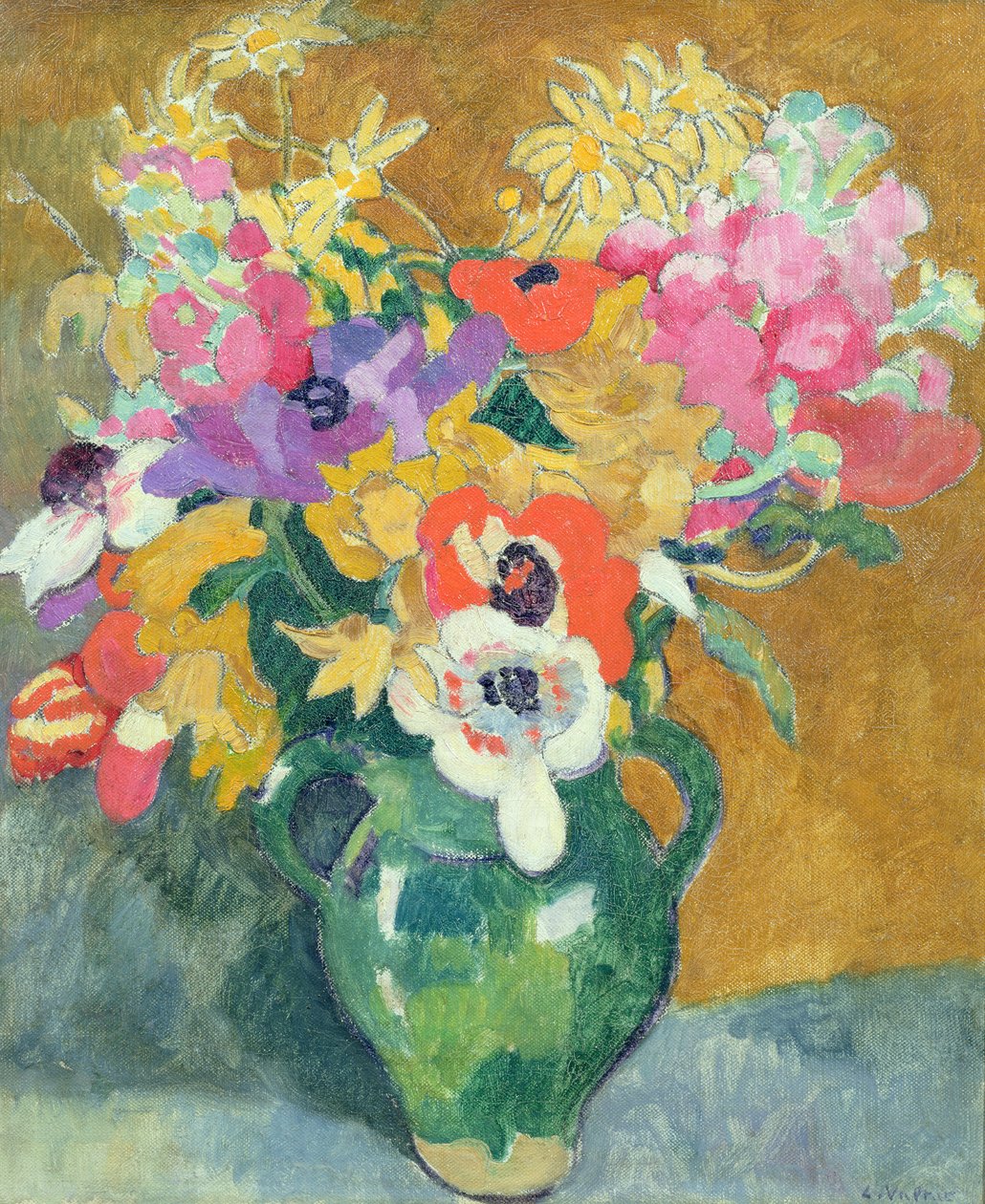 花瓶，约 1925 年（布面油画） 作者 路易斯·瓦尔塔特