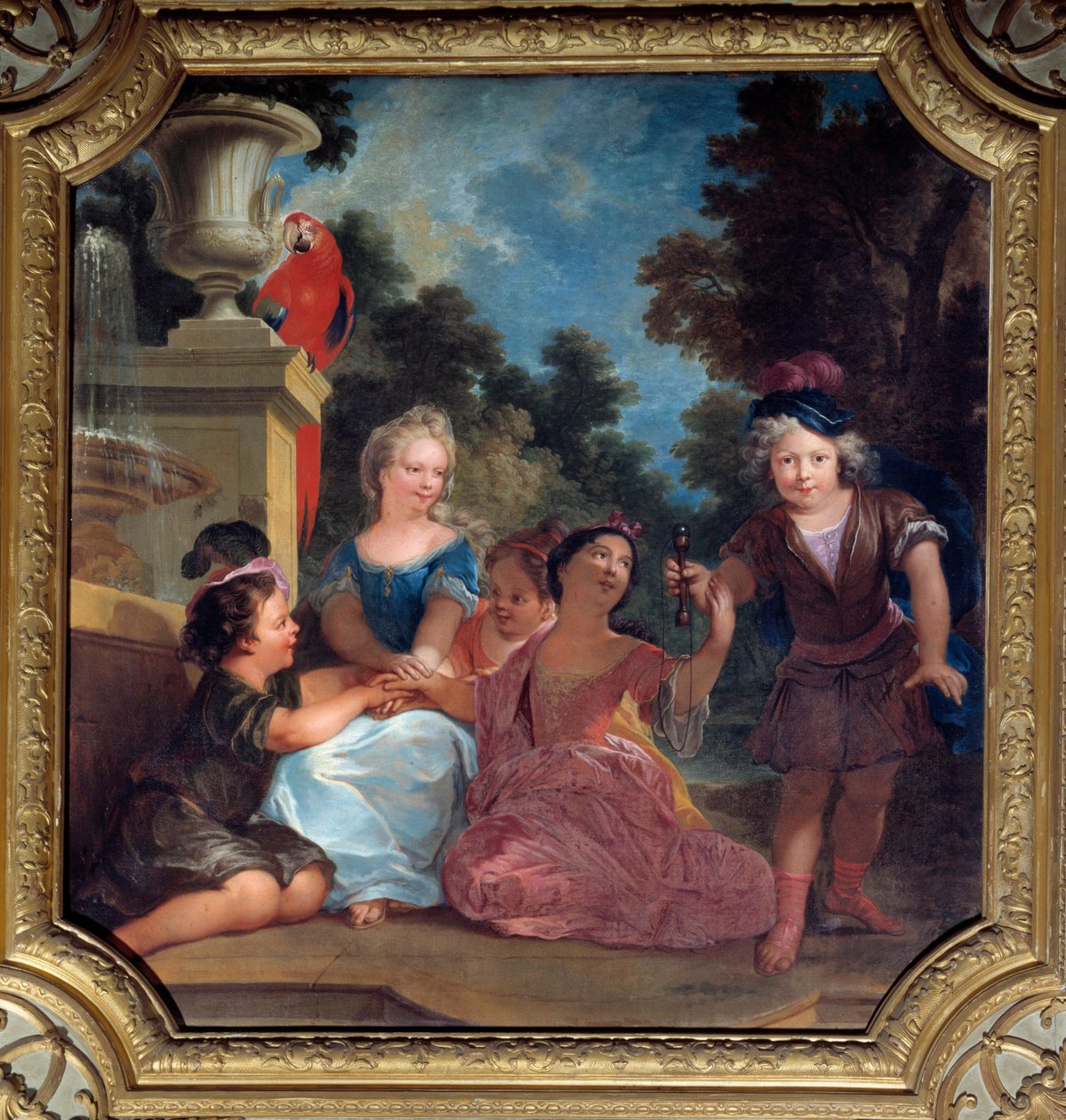 Louis Boulongne le Jeune (1654-1733) 18 世纪巴黎，意大利大使馆的绘画儿童组演奏 bilboquet 作者 路易·德·布尔隆尼