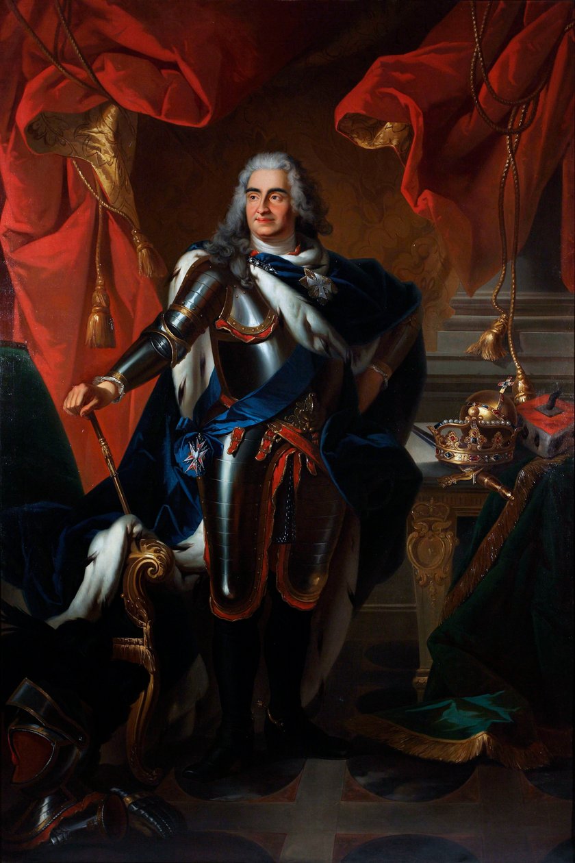 波兰和萨克森的弗雷德里克-奥古斯都（1670-1733 年）肖像 (Portrait de Frederic-Auguste (Frederic Auguste) de Saxe, dit le Fort (1670-1733) puis Auguste II roi de Pologne)以路易-德-西尔维斯特（1675-1760 年）为原型创作的油画 - 国家艺术品 G 作者 路易斯·德（后）西尔维斯特