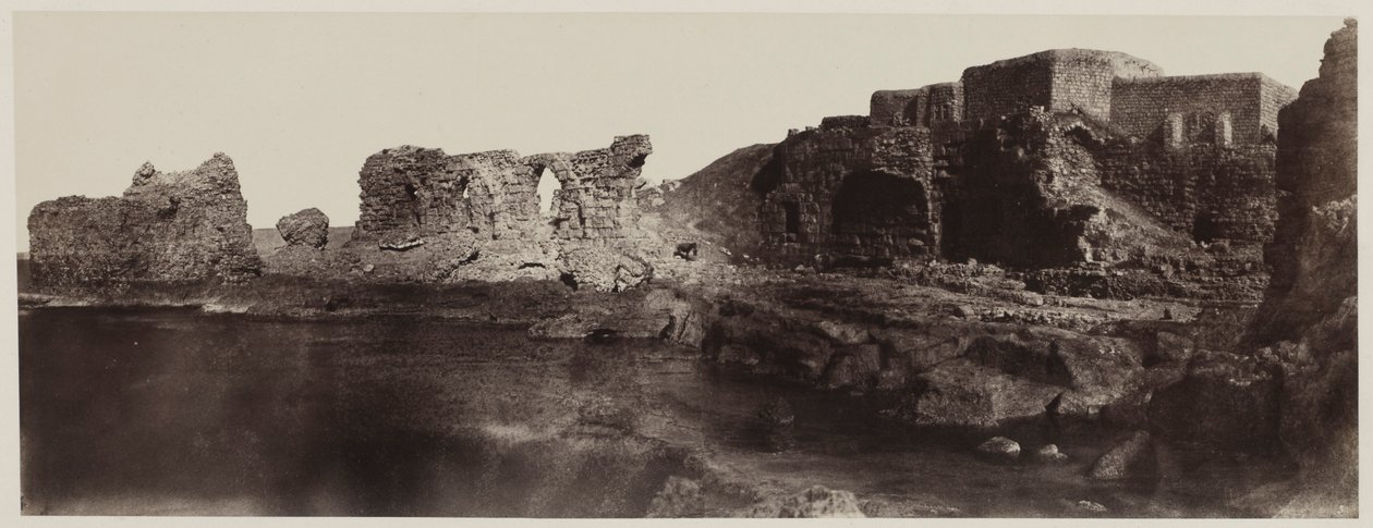 叙利亚Kaalat el Athlit，海边景色，1859年。 作者 路易斯·德·克莱克