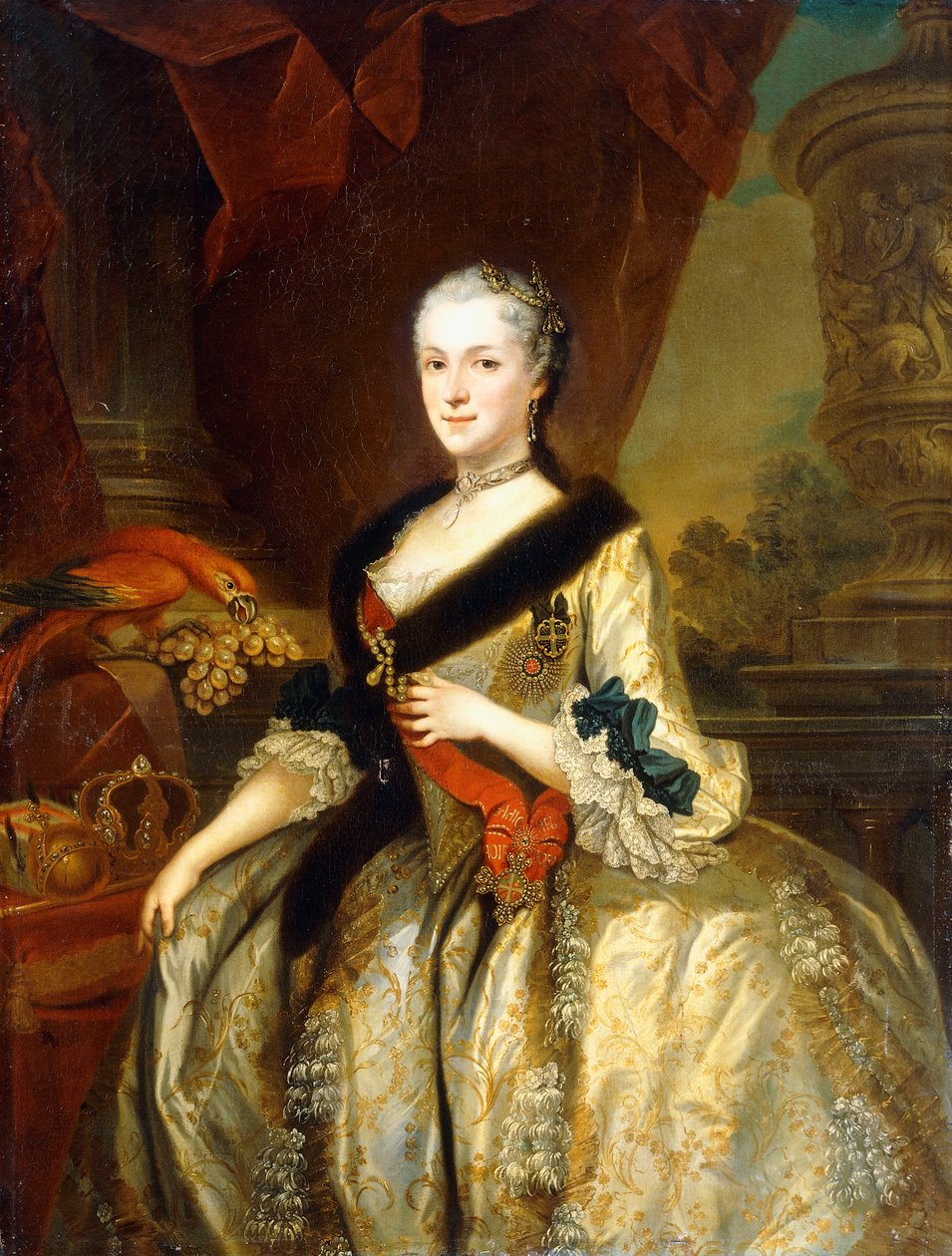 波兰女王玛丽亚·约瑟夫（Maria Josepha）的肖像，站立四分之三， 作者 路易·德·西尔维斯特