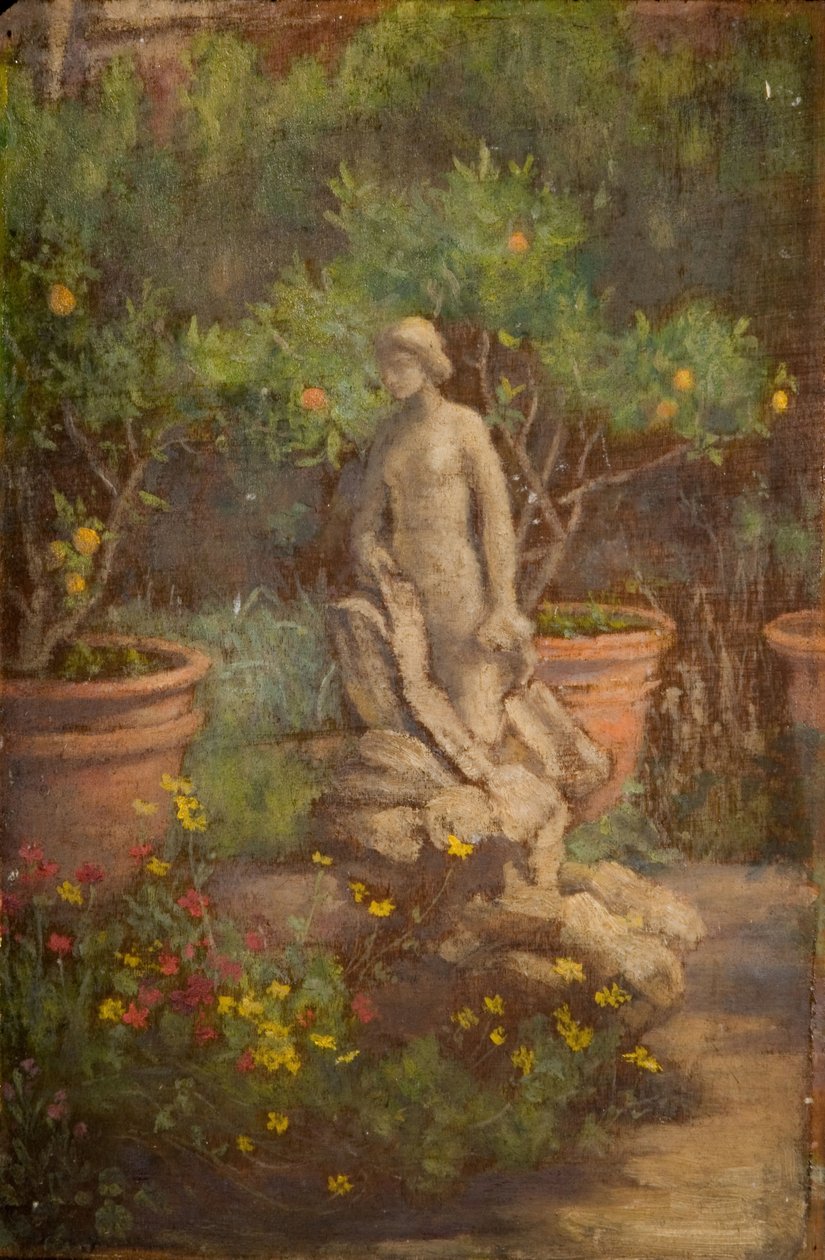 花园里的喷泉，凯拉特，伦巴第，1875-1877。 作者 路易莎·斯塔尔
