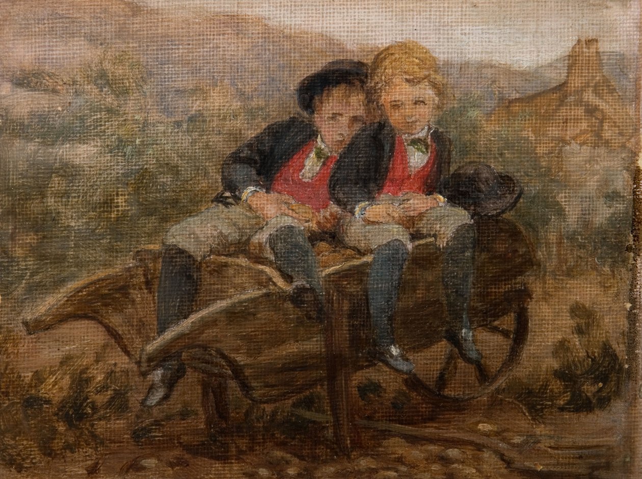 杜德利和阿奇-汉密尔顿-戈登的素描。Dudley and Archie Hamilton Gordon, 1890. 作者 路易莎·斯塔尔