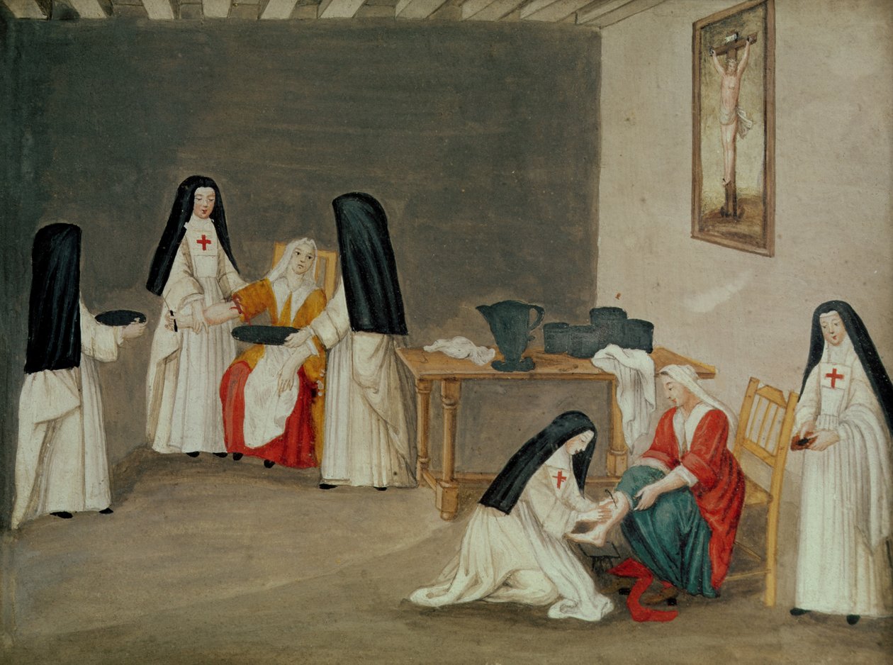 关注生病，来自&39;L&39;Abbaye de Port-Royal&39;，c.1710 作者 路易丝·马德琳·科钦