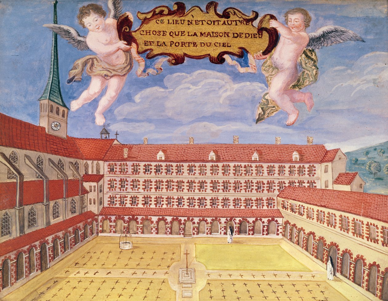 修道院和公墓的视图，来自&39;L&39;Abbaye de Port-Royal&39;，c.1710 作者 路易丝·马德琳·科钦