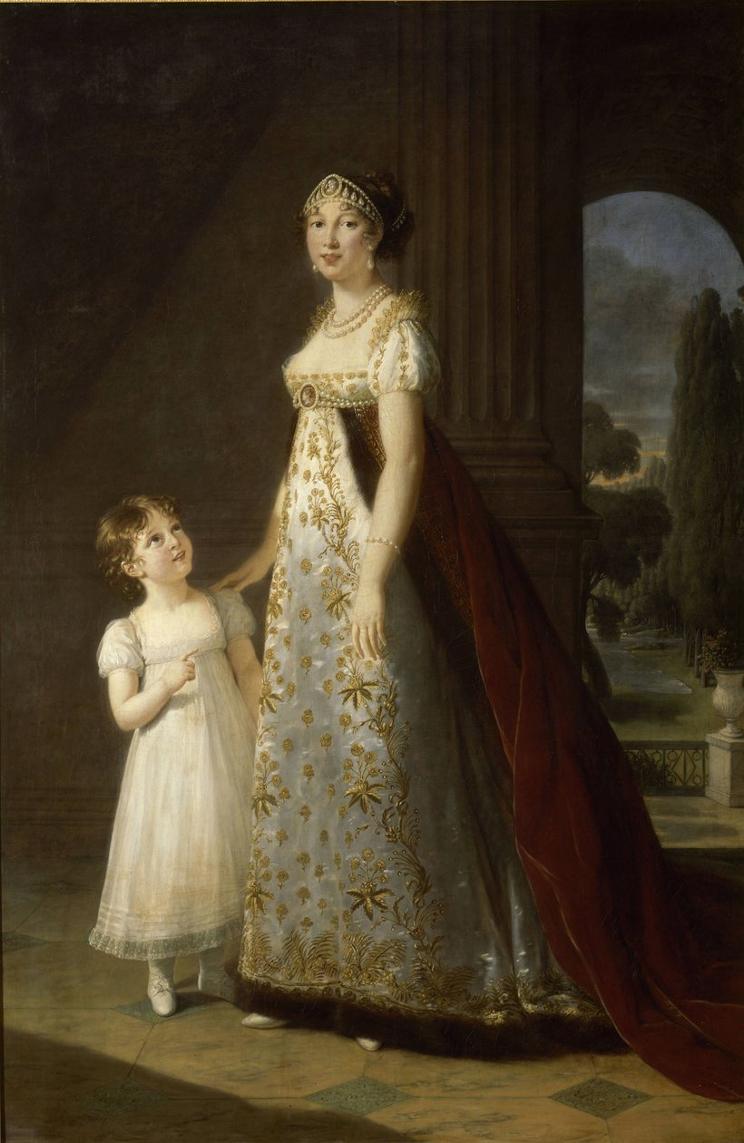 那不勒斯女王Marie-Annuciade-Caroline Bonaparte和她的女儿Laetitia-JoséphineMurat 作者 路易丝·埃里萨贝斯·维吉·勒布伦