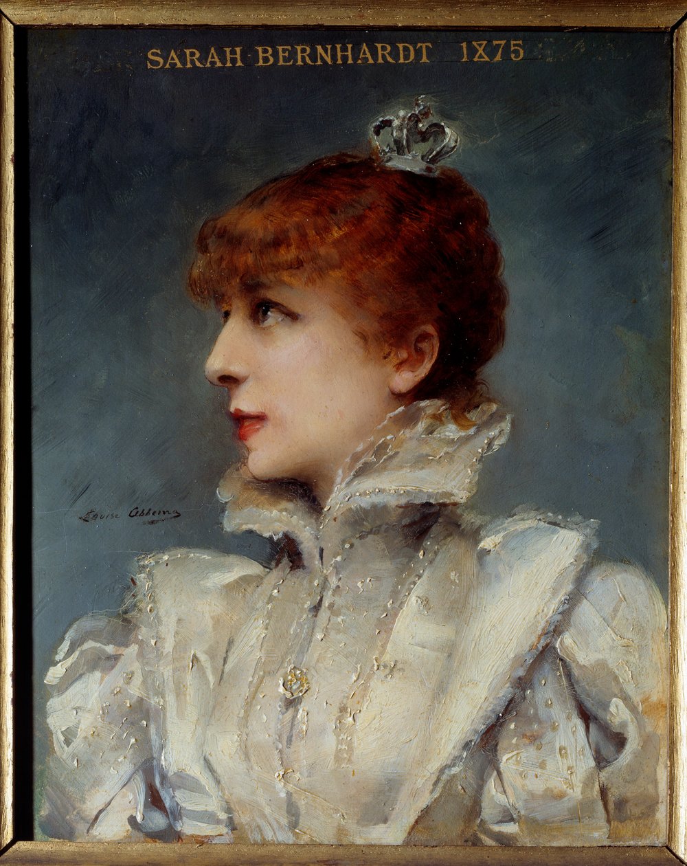 Portrait of Henriette Rosine Bernard dit Sarah Bernhardt (1844-1923) societary of the Comedie Francaise. Painting by Louise Abbema (1858-1927) 作者 路易丝·阿贝玛