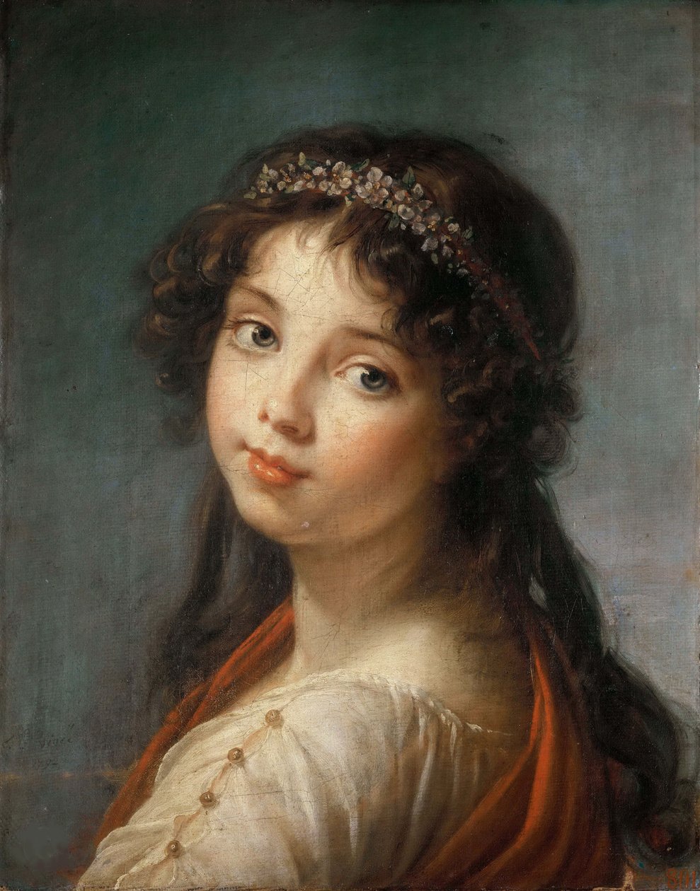 画家女儿让娜-露西-路易丝（Jeanne-Lucie-Louise, dite Julie）的肖像，1792 年。 作者 伊丽莎白·路易丝·维吉·勒布朗