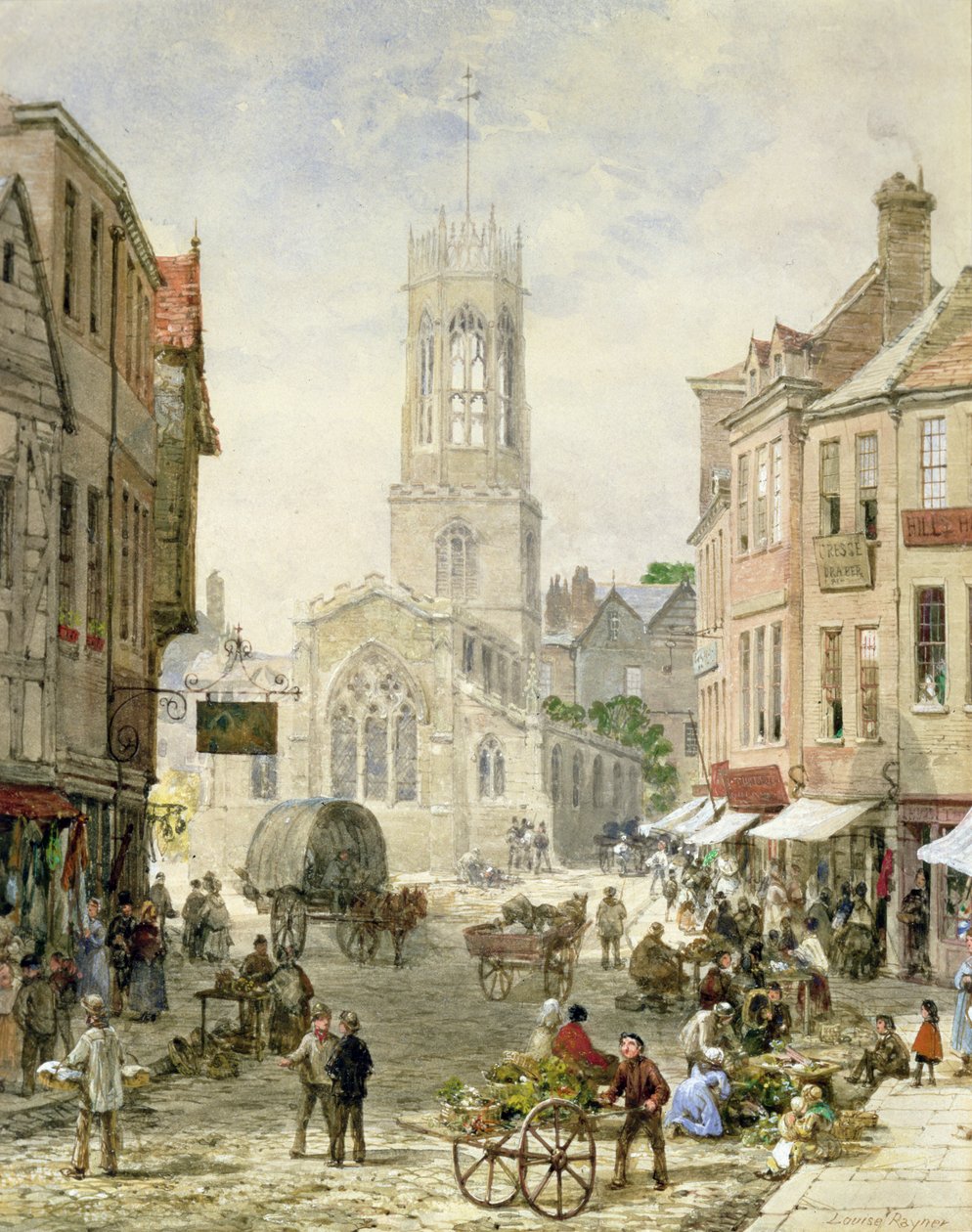 All Saints Pavement, York (纸上水彩和人体彩绘) 作者 路易丝·英格拉姆·雷纳