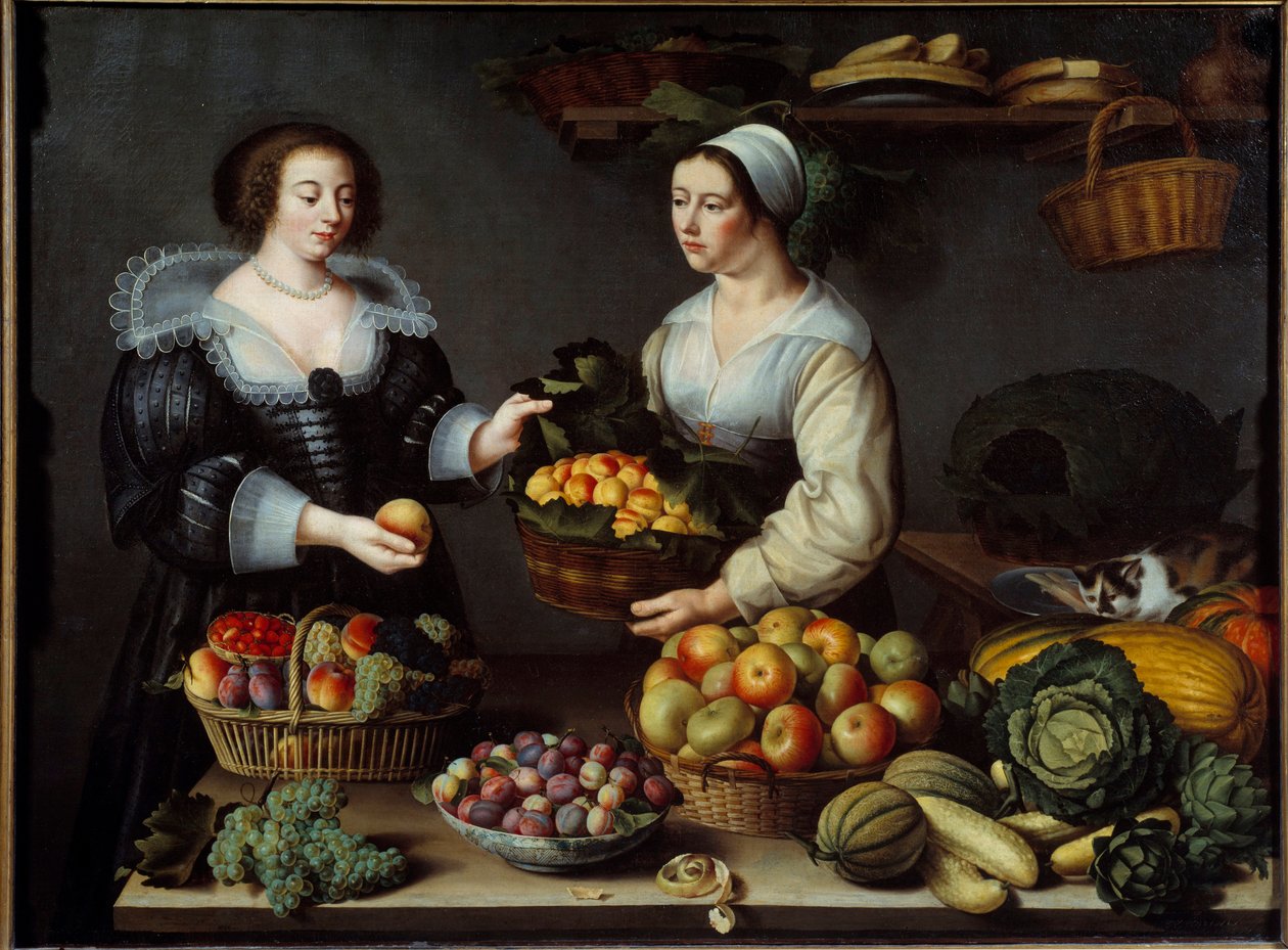 水果和蔬菜的商人 Louise Moillon (1610-1696) 1630 年作画。 1.20x1.65米 作者 露易丝·莫永（Louise Moillon）