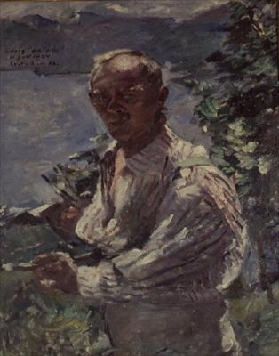 在Walchensee，巴伐利亚的自画像 作者 洛维斯·科林斯（Lovis Corinth）