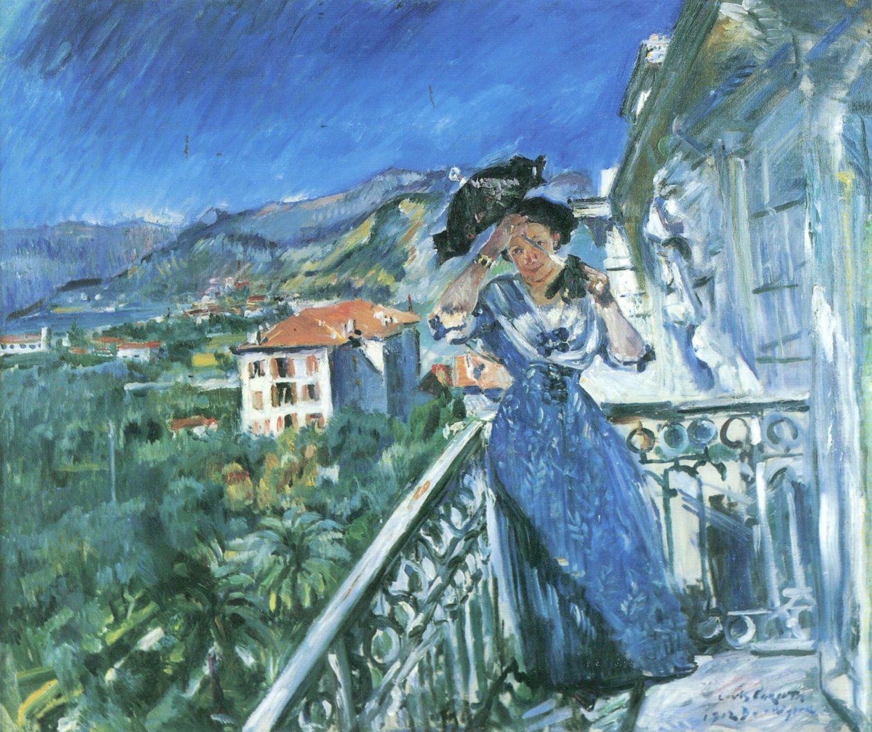Bordigheran的Balkonszene 作者 洛维斯·科林斯（Lovis Corinth）