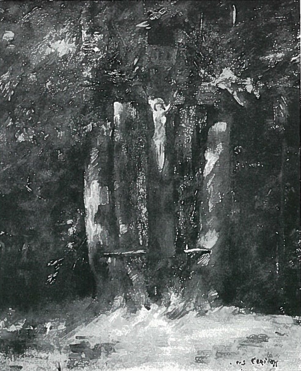 耶稣受难像在森林里 作者 洛维斯·科林斯（Lovis Corinth）