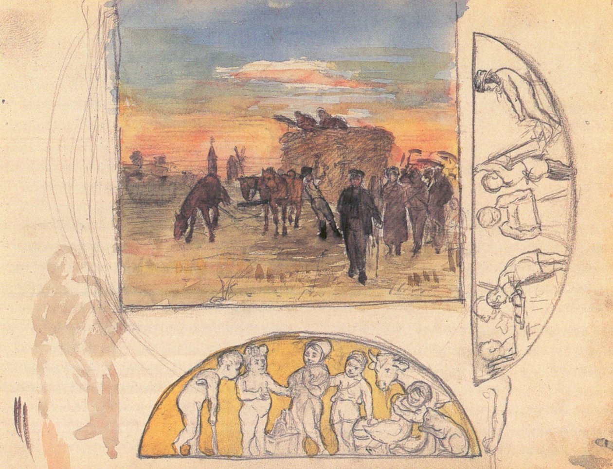 景观与割草和两个楣组成 作者 洛维斯·科林斯（Lovis Corinth）