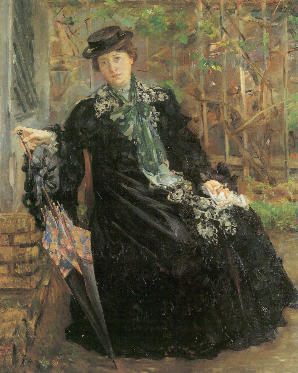 在黑色的披风中的肖像 作者 洛维斯·科林斯（Lovis Corinth）