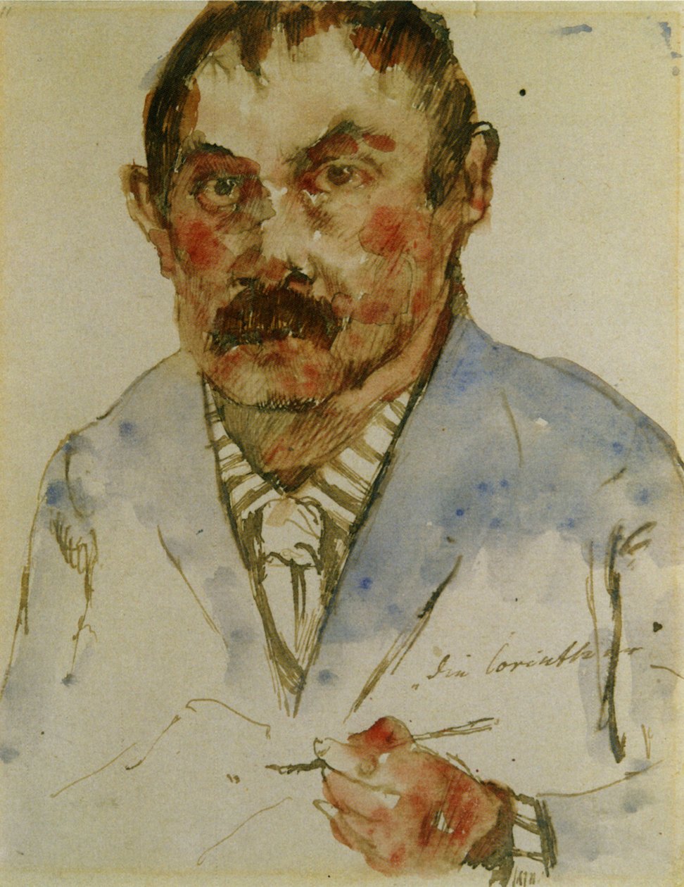 用画笔在手中的自画像 作者 洛维斯·科林斯（Lovis Corinth）