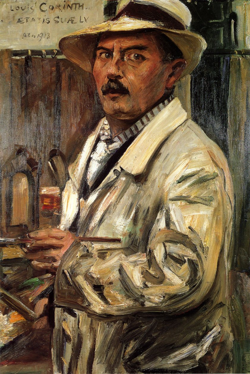 Selfportrait与草帽 作者 洛维斯·科林斯（Lovis Corinth）