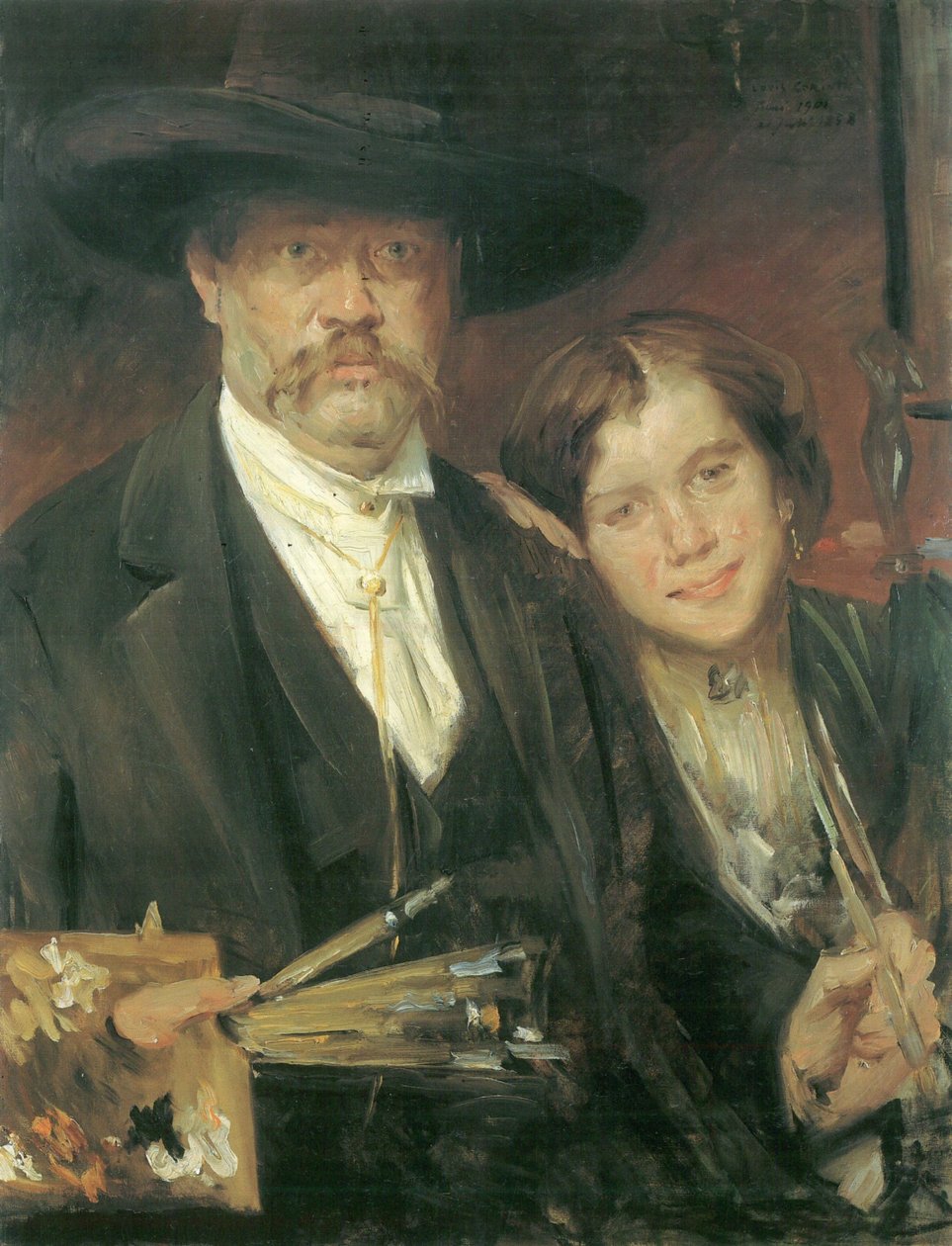与模型的自画像 作者 洛维斯·科林斯（Lovis Corinth）