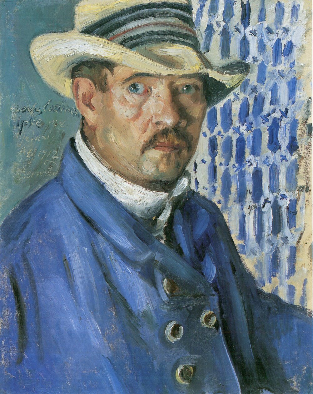 与巴拿马草帽的自画像 作者 洛维斯·科林斯（Lovis Corinth）