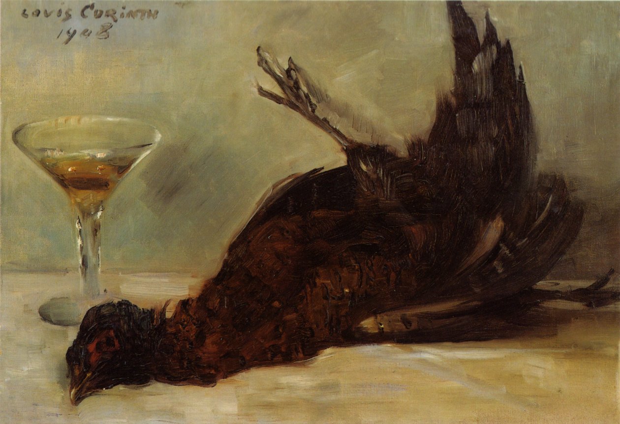 静物与野鸡和酒杯 作者 洛维斯·科林斯（Lovis Corinth）