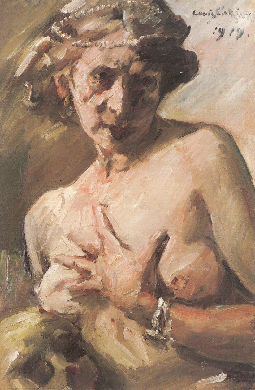 Magdalen与珍珠在她的头发 作者 洛维斯·科林斯（Lovis Corinth）
