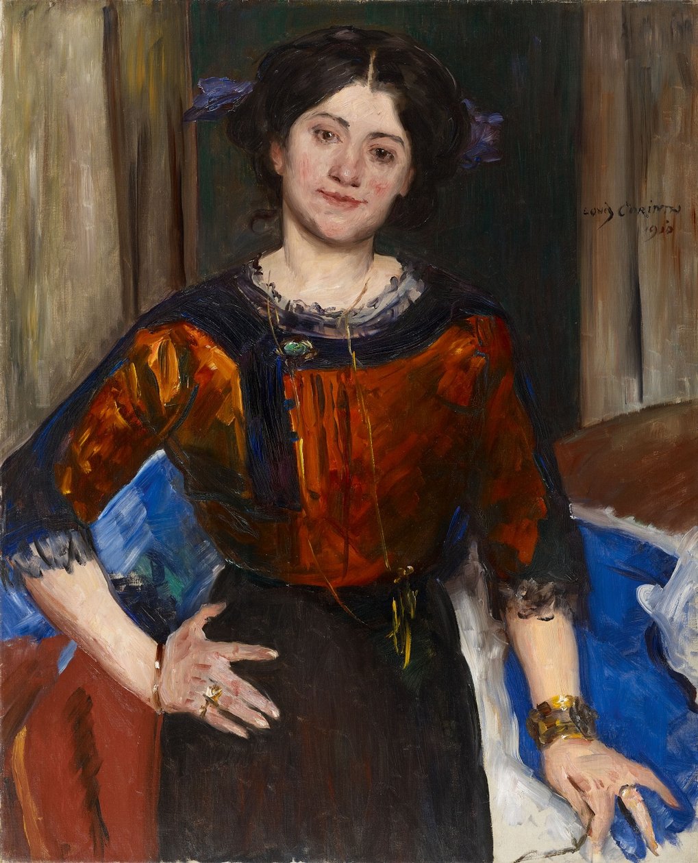 肖像夏洛特科林斯穿着棕色衬衫 作者 洛维斯·科林斯（Lovis Corinth）