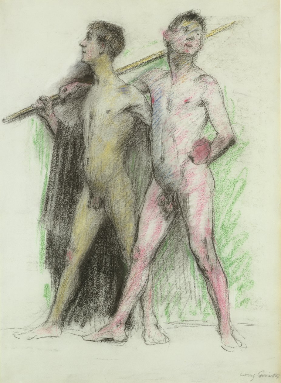 研究两个男性人物（纸上粉彩） 作者 洛维斯·科林斯（Lovis Corinth）